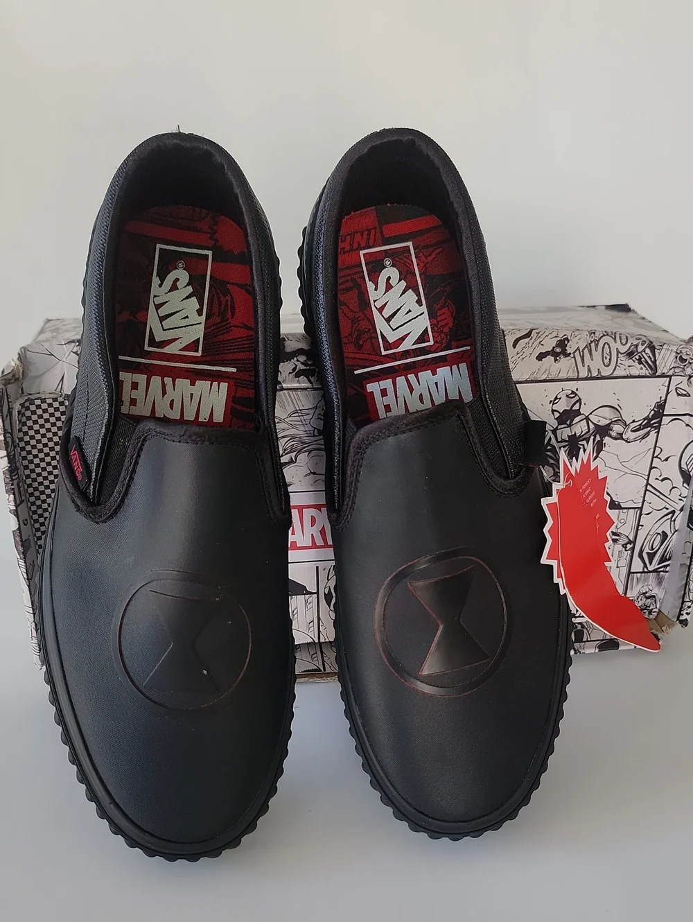 VANS Classic Slip-On Marvel Black Widow Black Mens US 7.5 VN0A38F7U7K